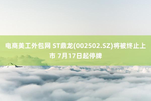 电商美工外包网 ST鼎龙(002502.SZ)将被终止上市 7月17日起停牌