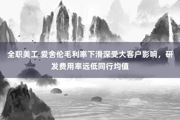 全职美工 爱舍伦毛利率下滑深受大客户影响，研发费用率远低同行均值