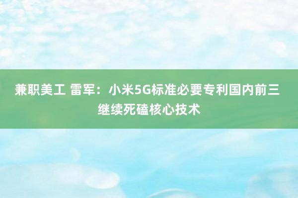 兼职美工 雷军：小米5G标准必要专利国内前三 继续死磕核心技术